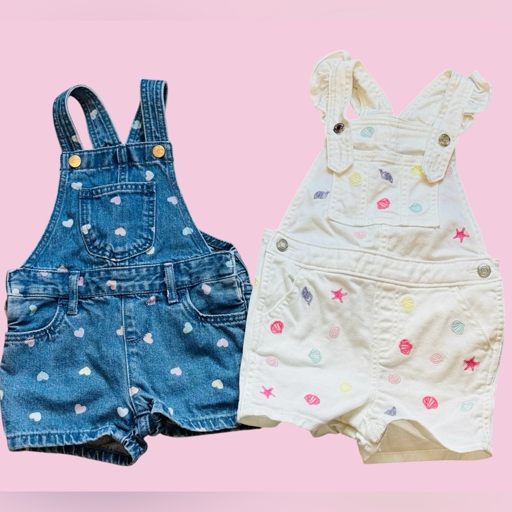Kids Denim and White Overalls Set + Gap pants